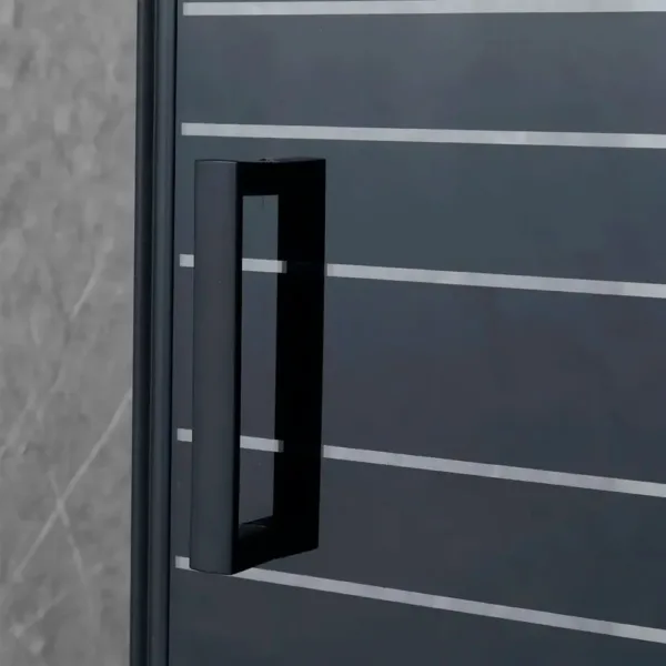 MAMPARA AJUSTABLE 140-160 X 185 CMS TRANSLUCIDO Y FRANJAS NEGRAS - Imagen 3