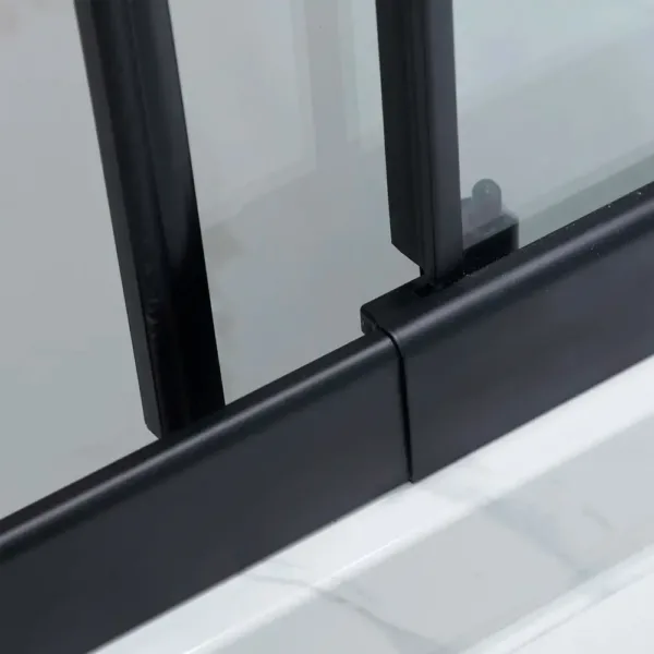 MAMPARA AJUSTABLE 140-160 X 185 CMS TRANSLUCIDO Y FRANJAS NEGRAS - Imagen 6