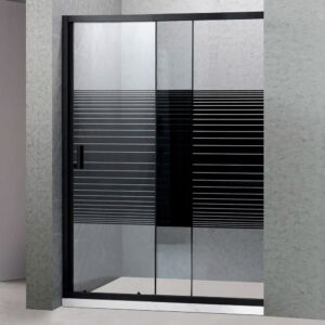 Mampara Ajustable 140-160x180cm Perfil/franjas Black