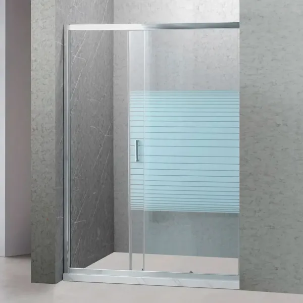 MAMPARA AJUSTABLE 120-140  X 180 CMS FRANJAS BLANCAS - Imagen 2