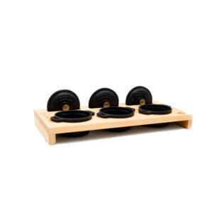 Pack 3 Piezas Mini Cocotte Ø10 Cm 0.2 Lt Black Matte + Stand Negro