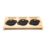 Pack 3 Piezas Mini Cocotte Ø10 Cm 0.2 Lt Black Matte + Stand Negro - Imagen 2