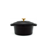 Pack 3 Piezas Mini Cocotte Ø10 Cm 0.2 Lt Black Matte + Stand Negro - Imagen 4