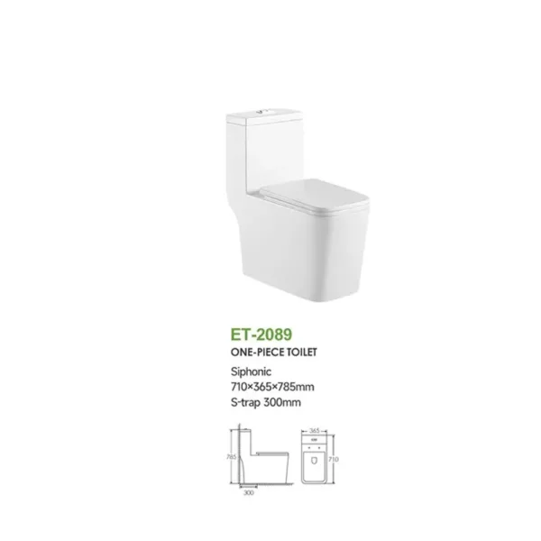 Wc One Piece Calix Descarga Vertical 30 Cms 2089 - Imagen 4