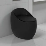 Wc One Piece Pouf Descarga Piso 30cm Black 2060a - Imagen 2