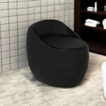 Wc One Piece Pouf Descarga Piso 30cm Black 2060a - Imagen 3