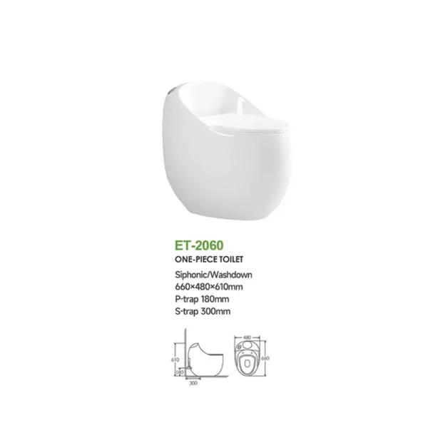 Wc One Piece Pouf Descarga Piso 30cm Blanco 2060 - Imagen 4