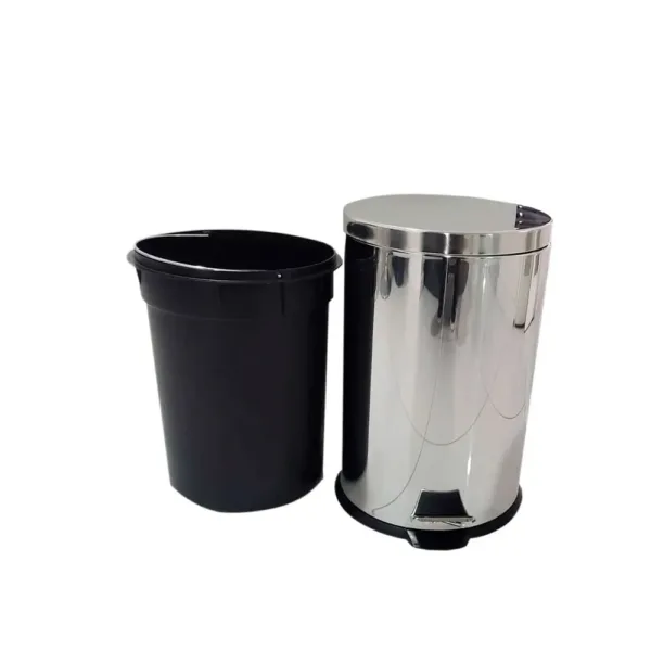 Basurero Metalico 12 Lts Con Deposito-pedal 39x25cms - Imagen 2