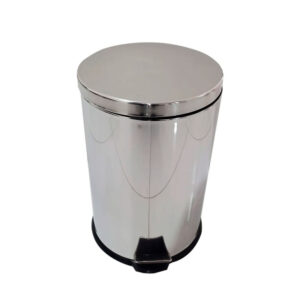 Basurero Metalico 20lts Pedal Y Deposito 45x29cms Gris