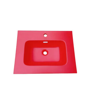 Cubierta De Loza Para Vanitorio 61x46 Dechaus Acb7860red Rojo Mate