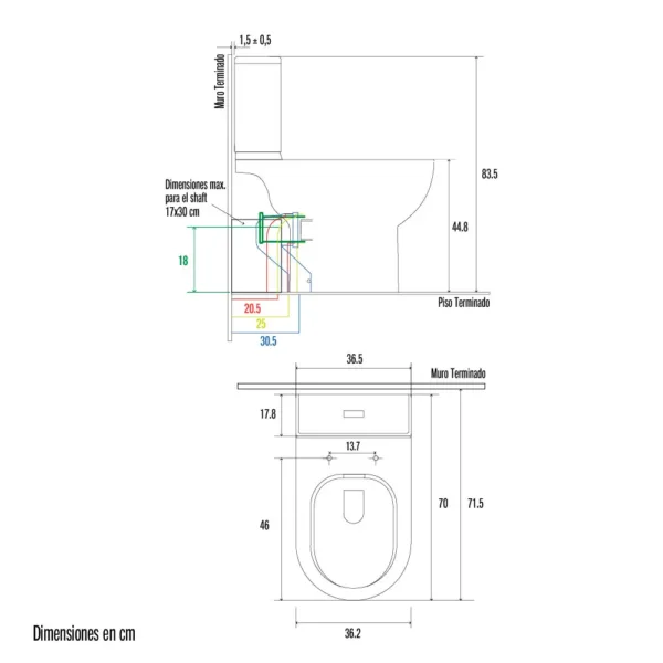Wc 2 piezas Prego ada para movilidad reducida descarga piso o a muro - Imagen 6