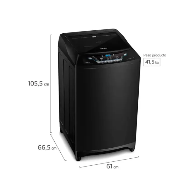 Lavadora Automática Fensa 18Kg Carga Superior Negra - Imagen 3