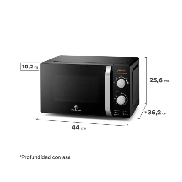 Microondas Mademsa 20 Litros Manual MM20FBM - Imagen 2