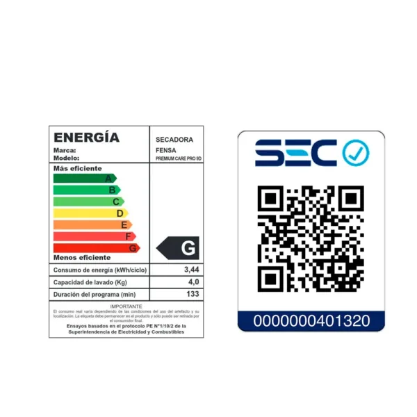 Secadora Fensa 9Kg Carga Frontal AutoSense Premium - Imagen 6