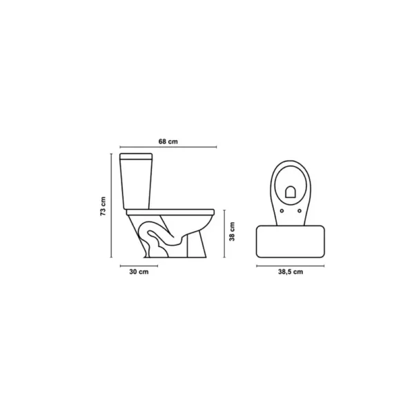 Wc 2 Piezas Descarga 30 Cms Agnus Largo 68 Cms - Imagen 6
