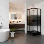 Shower Door Con Receptaculo 90x90x191 Cms Black