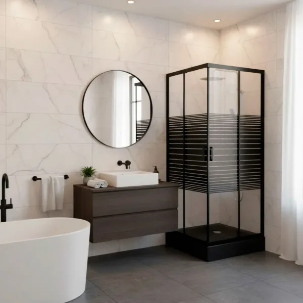 Shower Door Con Receptaculo 90x90x191 Cms Black - Imagen 2