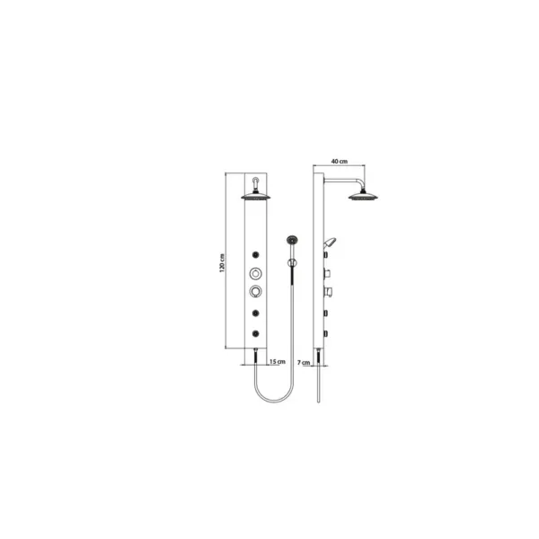 Columna ducha 3 Jets plateado - Imagen 2