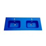 Cubierta De Loza Doble Para Vanitorio 121x46 Azul Mate