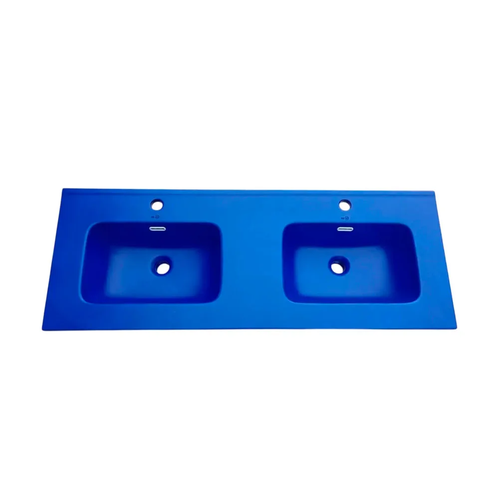 Cubierta-De-Loza-Doble-Para-Vanitorio-121x46-Azul-Mate-1 Cubierta De Loza Doble Para Vanitorio 121x46 Azul Mate - Imagen 1