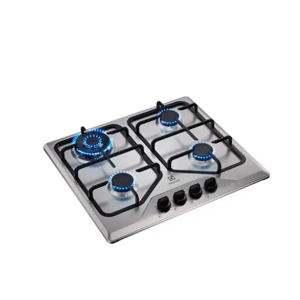 Encimera a Gas 4 Platos Electrolux Experience Multi Llama y Parrilla de Hierro Fundido KE4XC Inox - Imagen 4