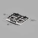 Encimera a Gas 4 Platos Electrolux Experience Multi Llama y Parrilla de Hierro Fundido KE4XC Inox - Imagen 6