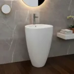 Lavamanos Con Pedestal Integrado Cono Blanco 50x84cm