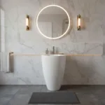 Lavamanos Con Pedestal Integrado Cono Blanco 50x84cm - Imagen 2