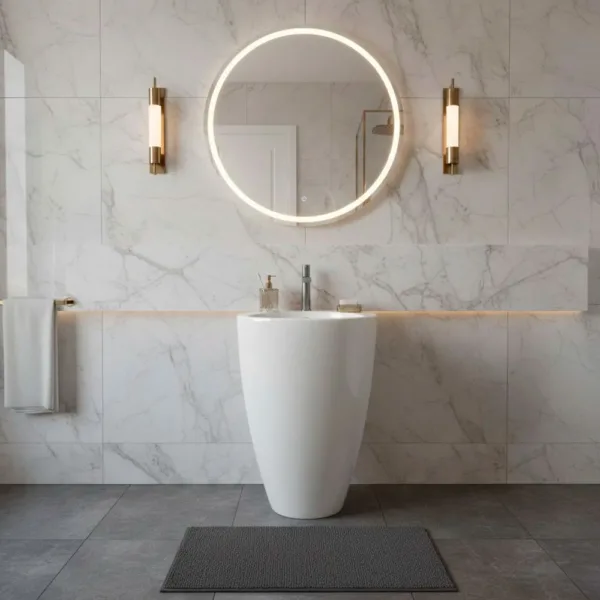 Lavamanos Con Pedestal Integrado Cono Blanco 50x84cm - Imagen 2