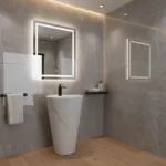 Lavamanos Con Pedestal Integrado Cono Blanco Marmol 39 Cms - Imagen 3