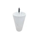 Lavamanos Con Pedestal Integrado Cono Blanco Marmol 39 Cms - Imagen 5