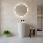 Lavamanos Con Pedestal Integrado Cono Blanco Marmol 39 Cms - Imagen 6