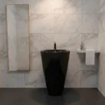 Lavamanos Con Pedestal Integrado Cono Negro 48x84 Cm - Imagen 2
