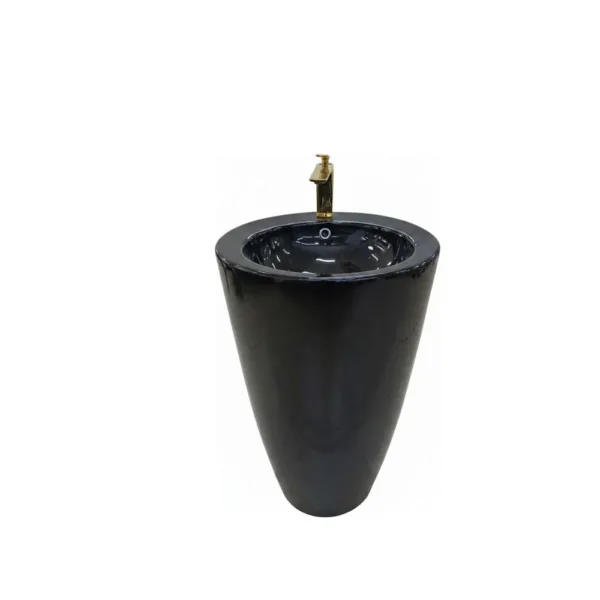 Lavamanos Con Pedestal Integrado Cono Negro 48x84 Cm - Imagen 4
