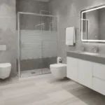 Mampara Corredera 140x185 Cms Vidrio Franjas Blanca