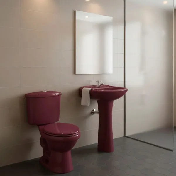 Sala De Baño 4 Piezas Cereza Wc 30 Cms Y Lavamanos - Imagen 2