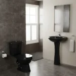Sala De Baño 4 Piezas Negro Wc 30 Cms Y Lavamanos - Imagen 2