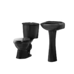 Sala De Baño 4 Piezas Negro Wc 30 Cms Y Lavamanos - Imagen 4
