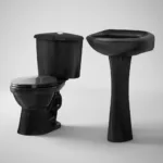 Sala De Baño 4 Piezas Negro Wc 30 Cms Y Lavamanos - Imagen 5