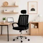 Silla oficina simply mesh negra con apoyabrazos y cabeza - Imagen 3