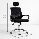 Silla oficina simply mesh negra con apoyabrazos y cabeza - Imagen 4