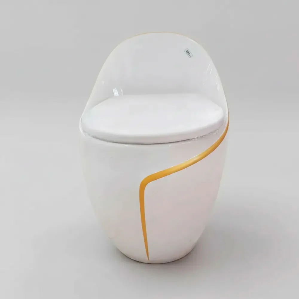 Wc One Piece Pouf Descarga 30 Cms Lienzo Dorado - Imagen 2