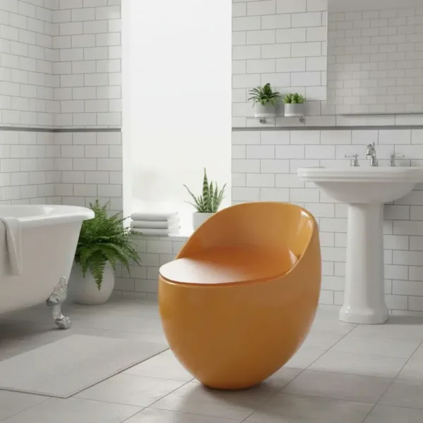 Wc One Piece Pouf Descarga 30 Cms Naranjo - Imagen 2