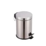 Basurero Metalico Cromado Tapa Y Pedal 3 Lts 17x26 Cms
