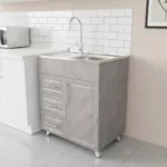 Kit Mueble Lavaplatos Vetas +grifería 80x50 Secado Izquierdo