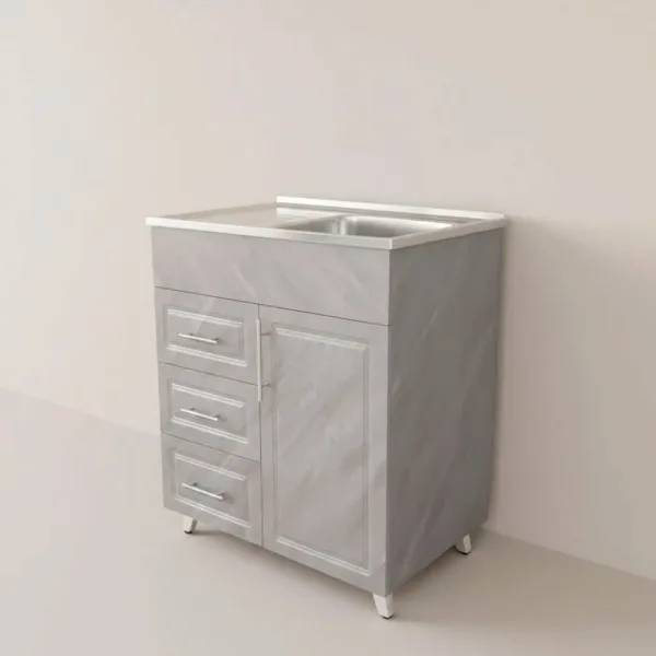 Kit Mueble Lavaplatos Vetas +grifería 80x50 Secado Izquierdo - Imagen 3