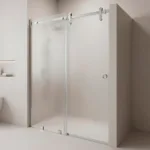 MAMPARA AJUSTABLE 120-130 X 190 CMS VIDRIO TEMPLADO EMPAVONADO  8MM