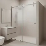 MAMPARA AJUSTABLE 120-130 X 190 CMS VIDRIO TEMPLADO EMPAVONADO  8MM - Imagen 2