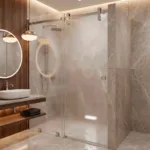 MAMPARA AJUSTABLE 120-130 X 190 CMS VIDRIO TEMPLADO EMPAVONADO  8MM - Imagen 3