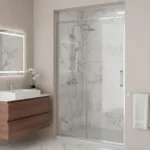 Mampara Ajustable 150-160 X 190 Cms Transparente-cromo - Imagen 2